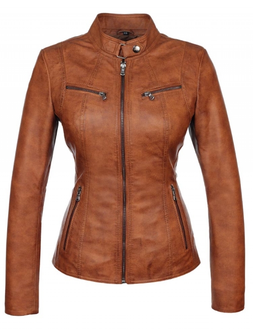 Imitation-leather-jacket-ladies-cognac