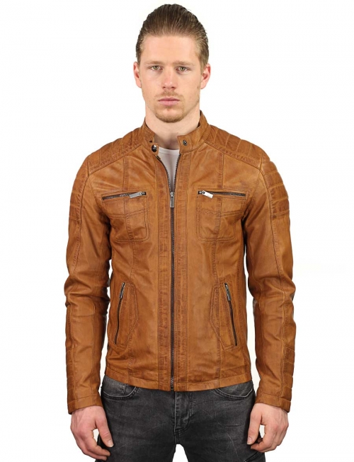 leather jacket men Versano TR44 Cognac