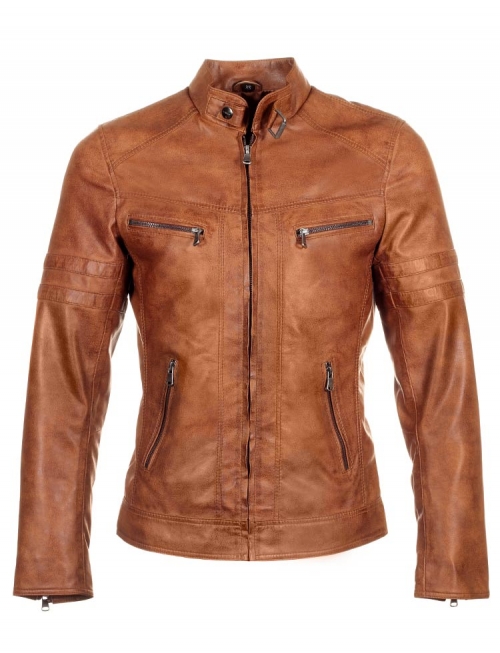 men's imitation leather jacket cognac TRR 43 Versano