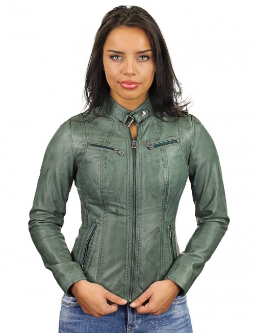 leather-ladies-jacket-green-round-collar-315-model4