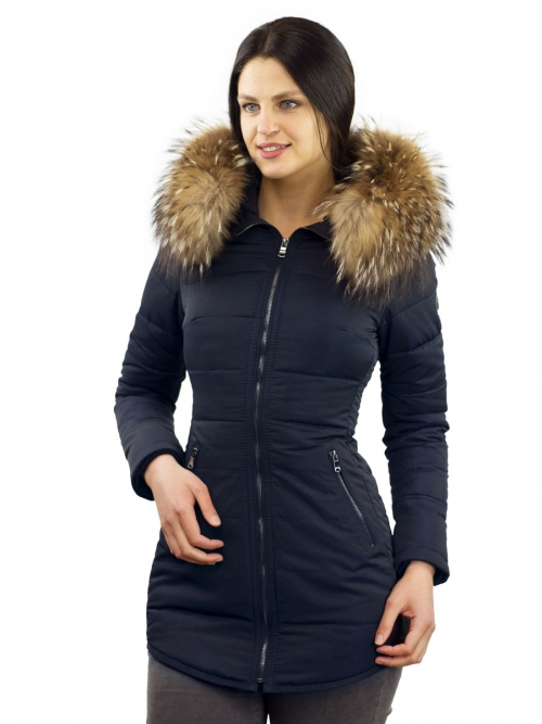 abrigo de invierno para mujer con cuello de piel