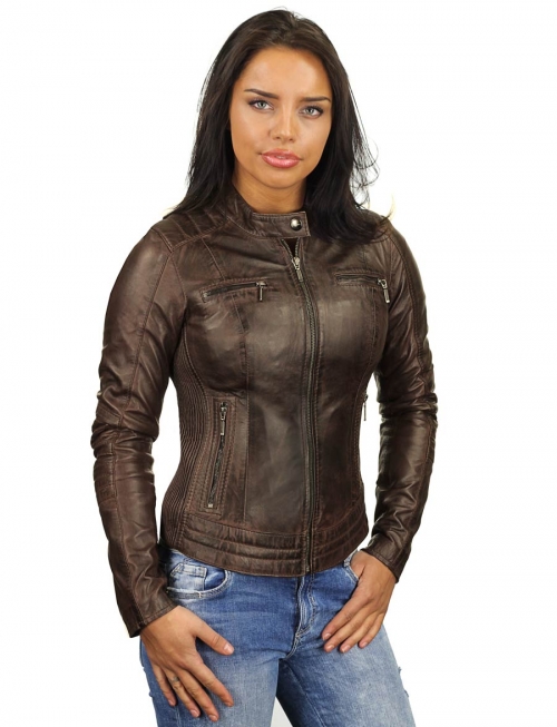 biker-jacket-ladies-brown-leather-jacket-versano-346-front-closed-model