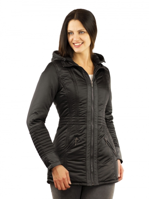 mid-length ladies winter coat black Sandy Versano
