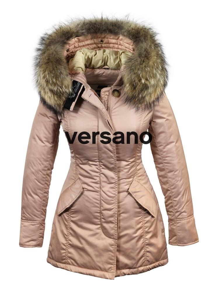 Manteau d'hiver pour femme Versano avec col en fourrure Rani Rose