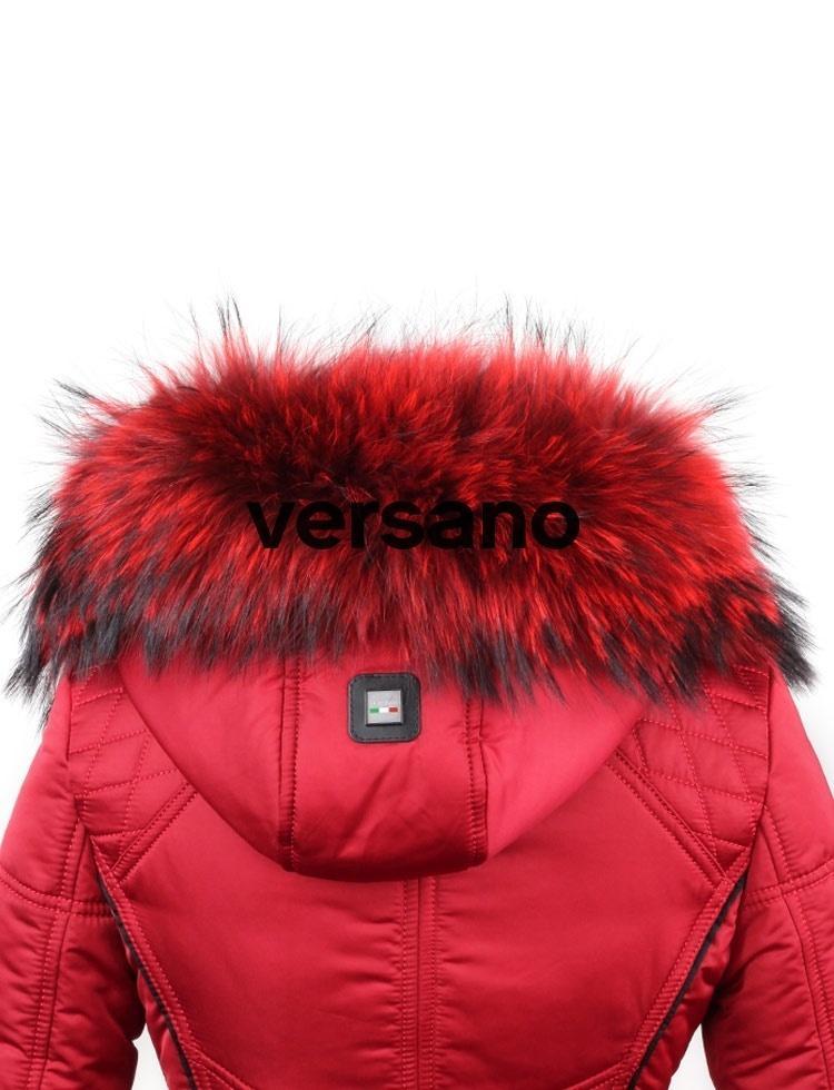 real fur collar red from Versano