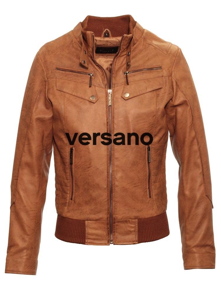 Imitation leather jacket men Versano Peter Cognac
