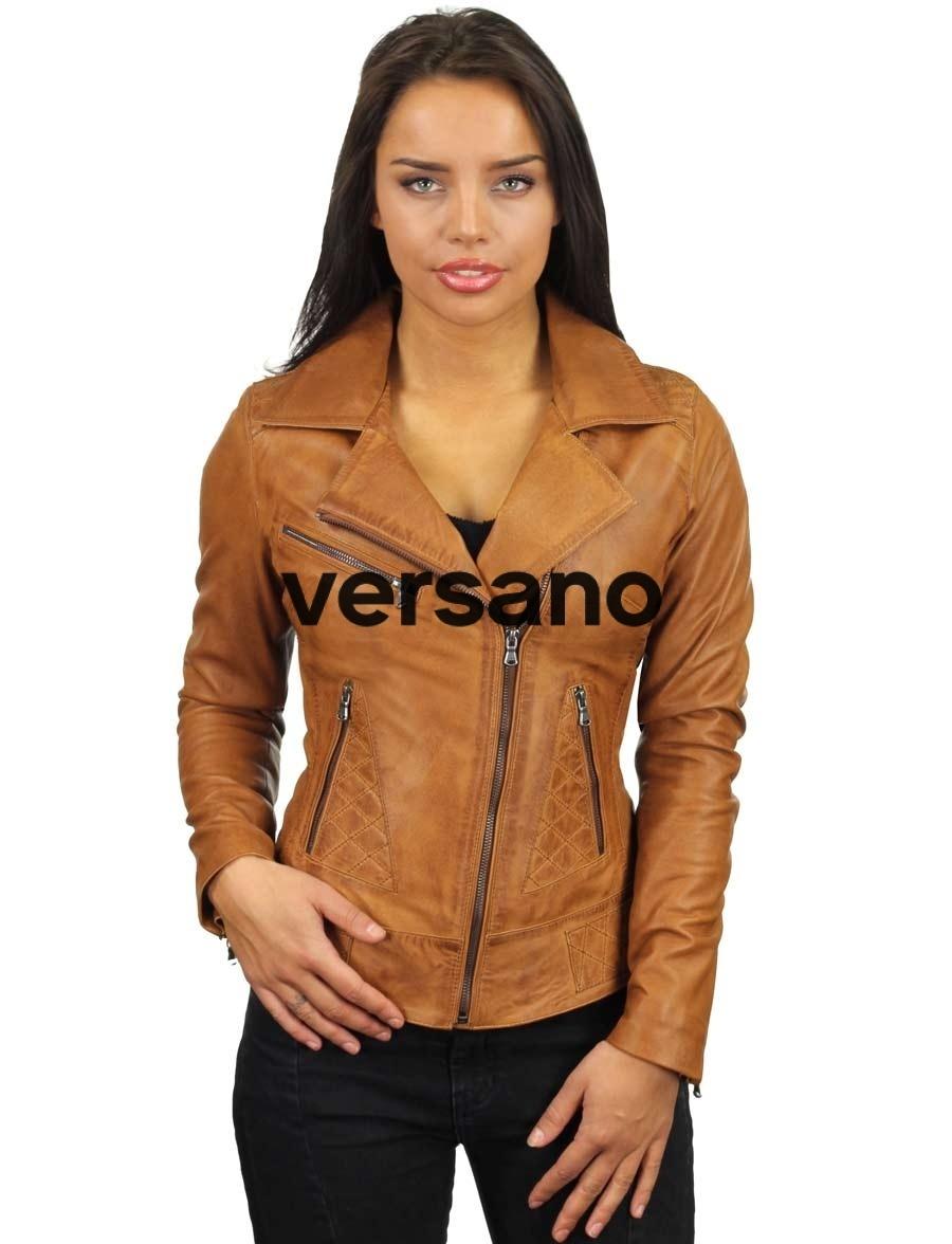 ladies-leather-jacket-cognac-305-model 3