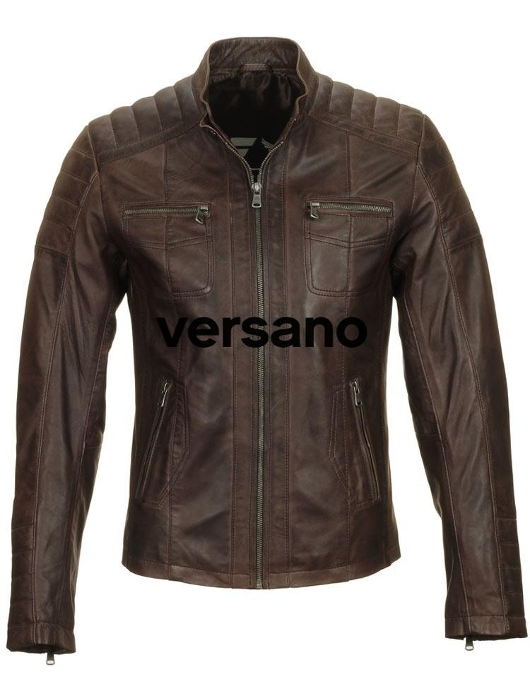 Leather jacket men Versano TR44 Brown