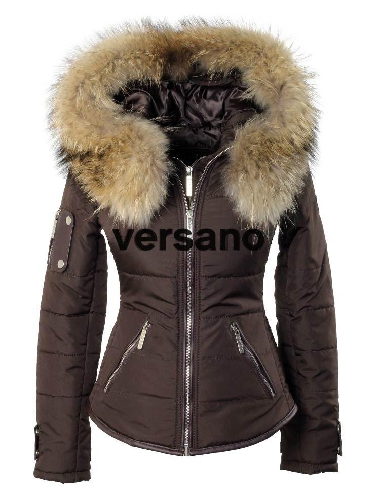 Versano Ladies Wintercoat with fur collar Shamila Brown