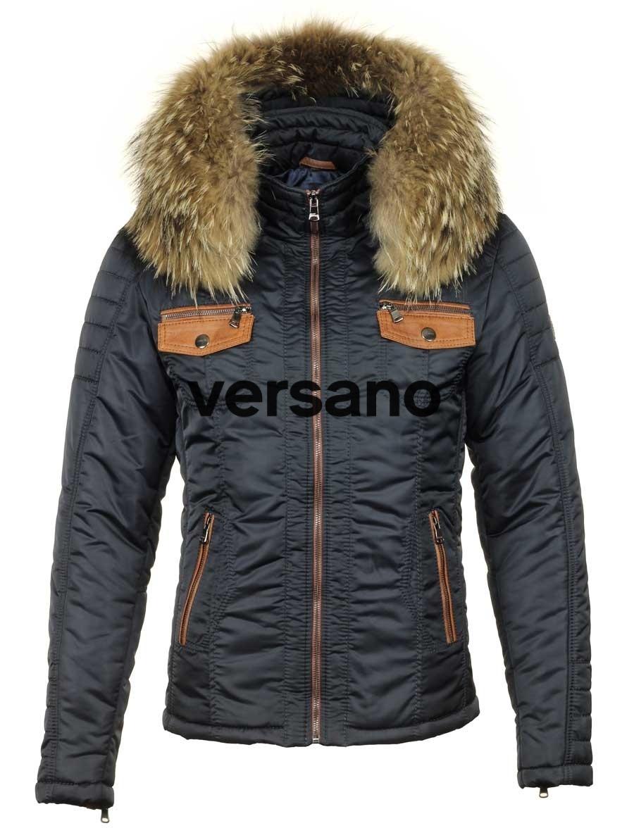 Versano men's winter jacket with Roger blue fur collar