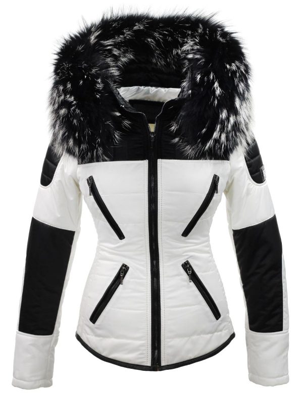 winter jacket ladies short black white Versano