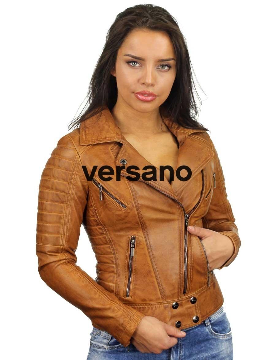 veste-motard-femme-cognac-versano-336-model 3