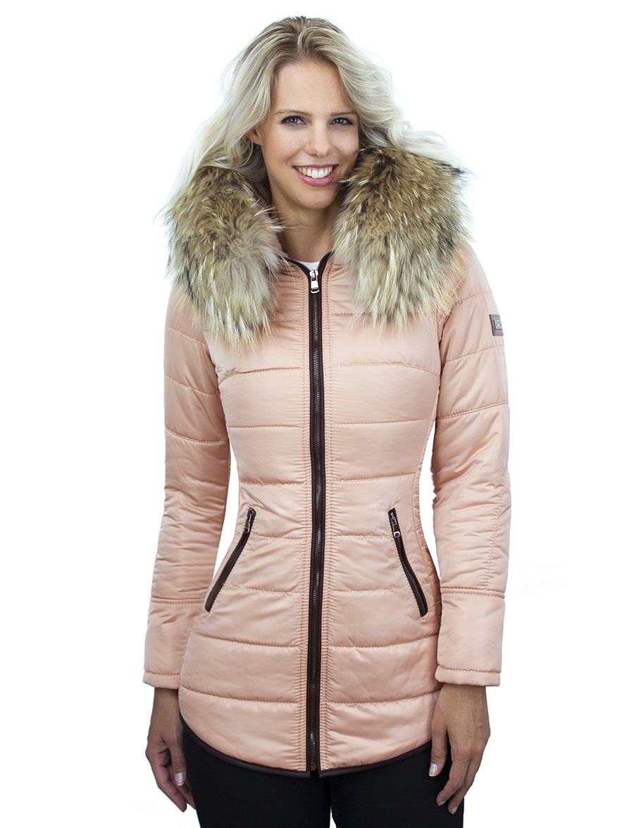 manteau-d-hiver-femme-rose-saumon-modele-de-longueur-noir-zipper-versano