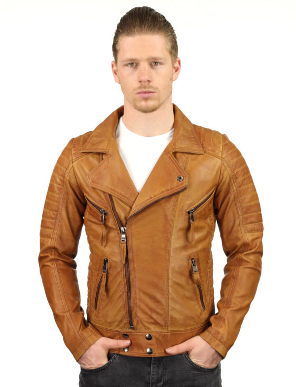 Leather jacket men TR50 Cognac Versano