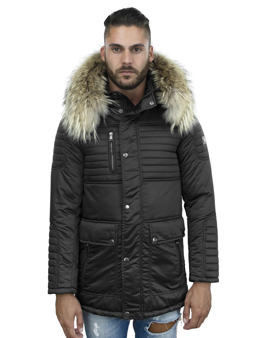 parka men's winter jacket Woolfer black Versano