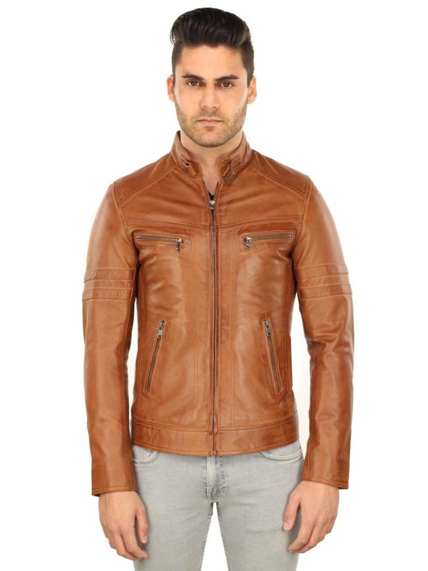 men's jacket leather TR43 Cognac Versano