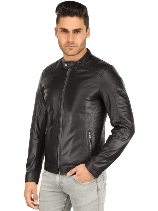 Men's jacket genuine leather Versano TR57 black