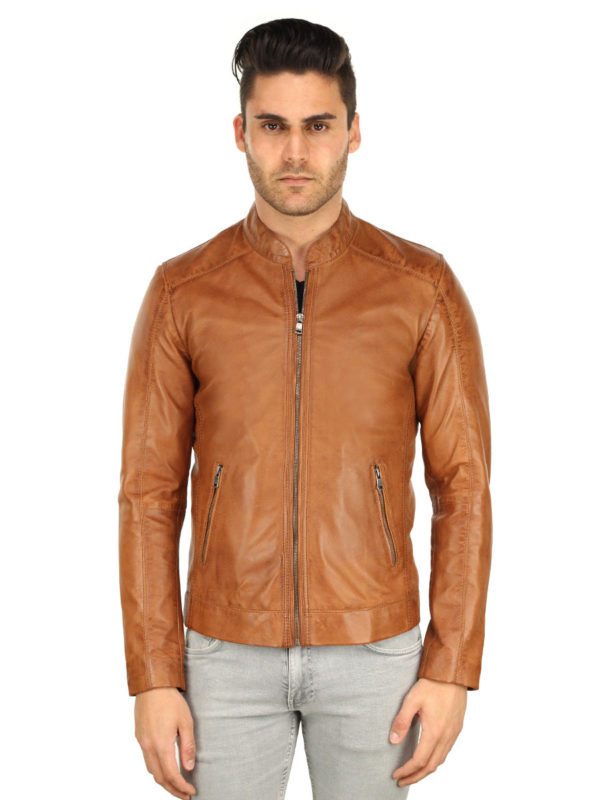 Leather jacket men TR36 S cognac Versano