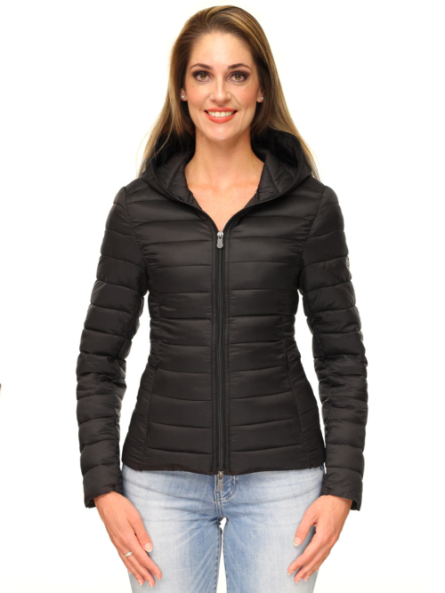 women's quilted jacket black Jennifer Versano