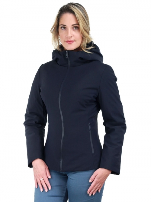 Ladies winter jacket short with hood Sabrina blue Versano