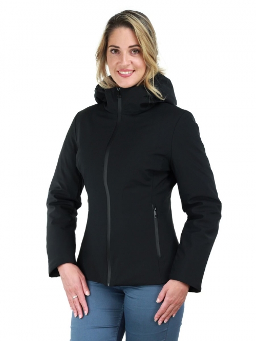 veste d'hiver courte femme avec capuche Sabrina noir Versano