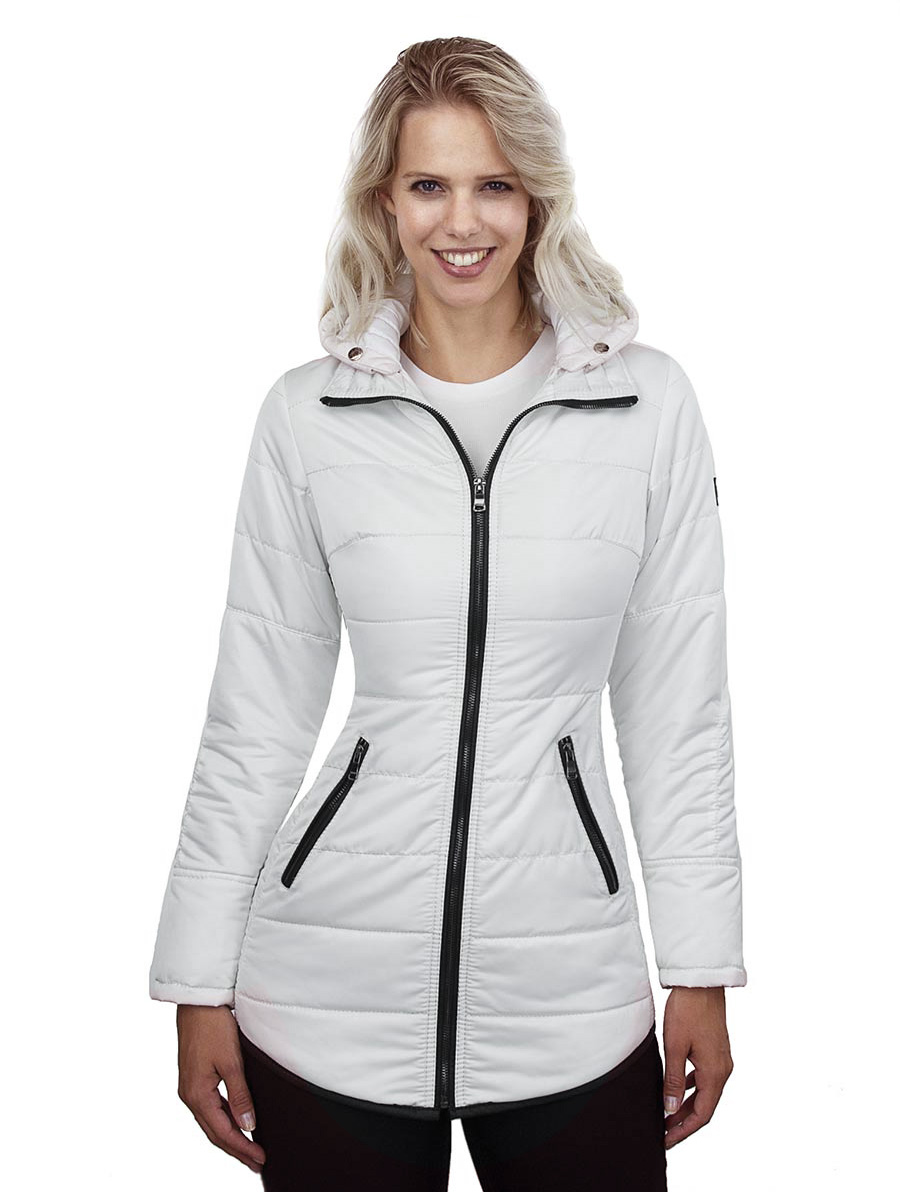 Mid-length ladies winter jacket Jenny black/white Versano