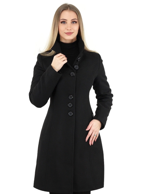 Manteau manteau femme noir Violet Versano